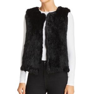 525 America - rabbit fur vest - black